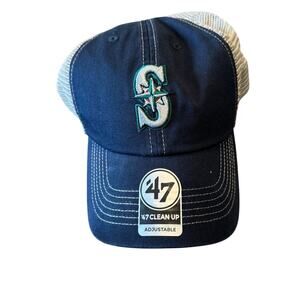 NWT Seattle Mariners 47 Clean Up Brand Navy Blue Adjustable Cap